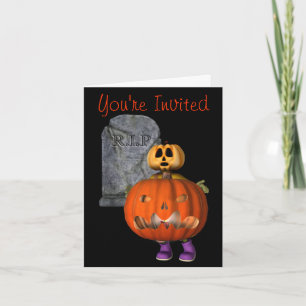 Inbjudan till Pumpkin Man Gravsten Halloween fest