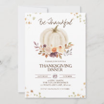 Inbjudan till Pumpkin-Thanksgiving för Fall Blommi