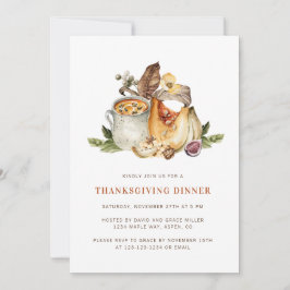 Inbjudan till Pumpkin-Thanksgiving på middagen