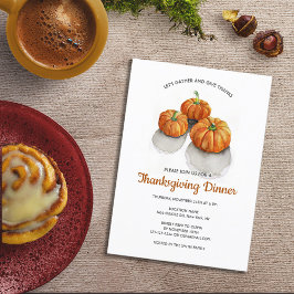 Inbjudan till Pumpkin-Thanksgiving på middagen