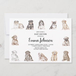 Inbjudan till Puppy Hund Baby Shower