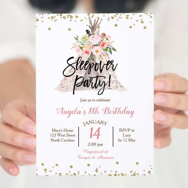 Inbjudan till pyjamasparty för flickor (Skapare uppladdad)