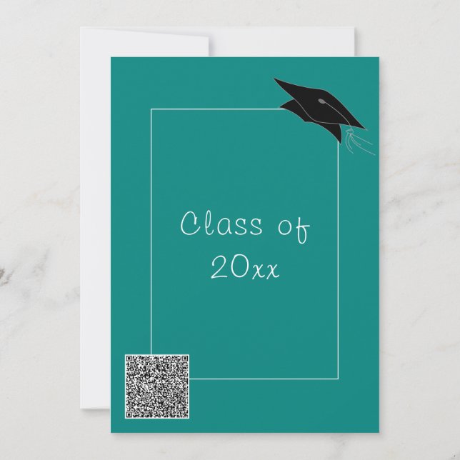 Inbjudan till QR Code Anpassningsbar Färg Studente (Baksida)