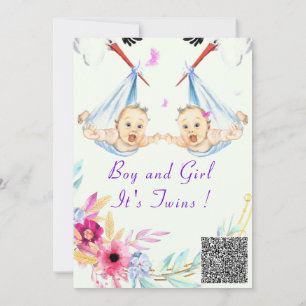 Inbjudan till QR Code Twillingars Boy and Girl Bab