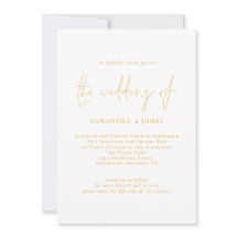 Inbjudan till QR-kodbröllop i Guld-skript för eleg