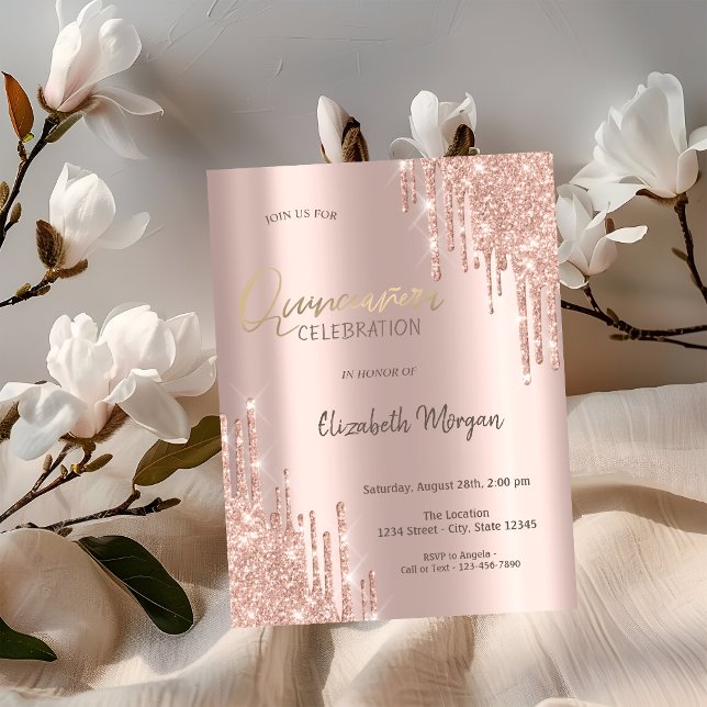 Inbjudan till Quinceañera i Ro Guld (Skapare uppladdad)