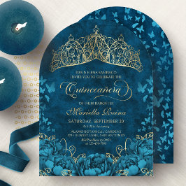 Inbjudan till Quinceanera-inbjudan till Royalet Te