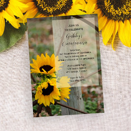 Inbjudan till Quinceanera-partiet Rustic Sunblommo