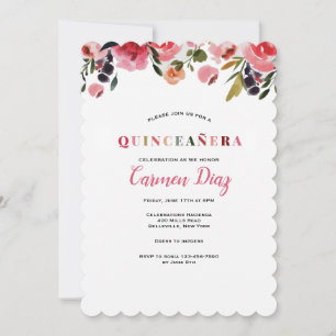 Inbjudan till Quinceañera Watercolor
