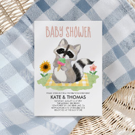 Inbjudan till Raccoon Ice Cream Picnic Baby Shower