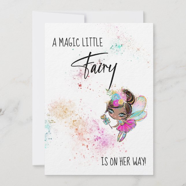 *~* Inbjudan till Rainbow Baby Fairy Magic Shower (Framsida)