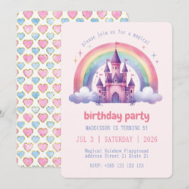 Inbjudan till Rainbow Castle Flick kalas