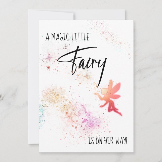 *~* Inbjudan till Rainbow Fairy Dust Baby Shower (Framsida)
