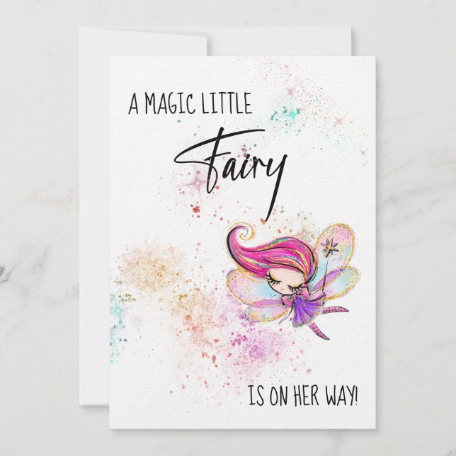 *~* Inbjudan till Rainbow Glitter Baby Fairy Showe (Framsida)