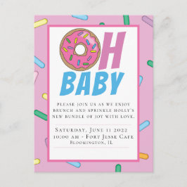 Inbjudan till Rainbow Sprinkle Baby Shower-vykort