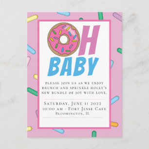 Inbjudan till Rainbow Sprinkle Baby Shower-vykort