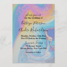 Inbjudan till Rainbow Watercolor Wedding