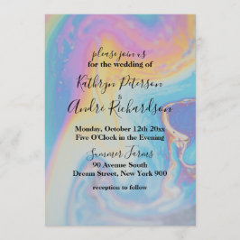 Inbjudan till Rainbow Watercolor Wedding