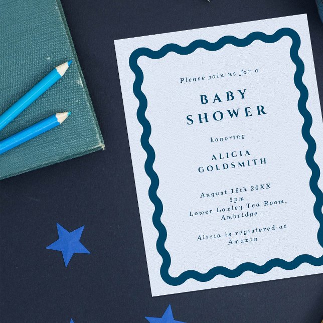 Inbjudan till Ram Baby Vågigt Baby Shower (Skapare uppladdad)