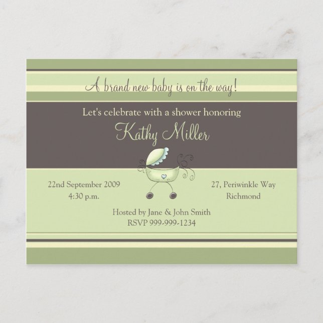 Inbjudan till rand Baby Shower (Framsida)