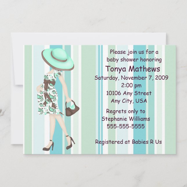 Inbjudan till rand Baby Shower (CA) (Framsida)