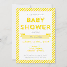 Inbjudan till Rand Baby Shower i modern Gult