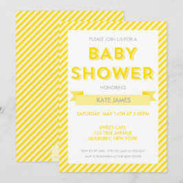 Inbjudan till Rand Baby Shower i modern Gult