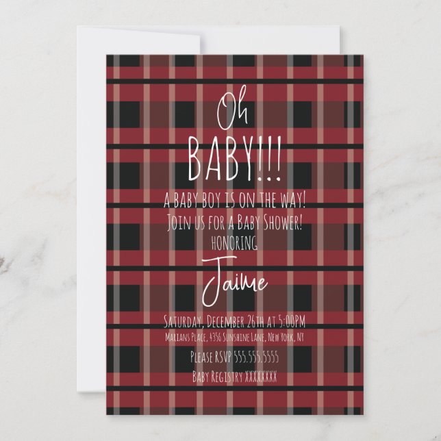 Inbjudan till Rand Baby Shower på julfesten (Framsida)