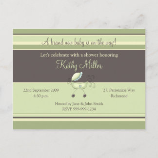 Inbjudan till rand Baby Shower Vykort