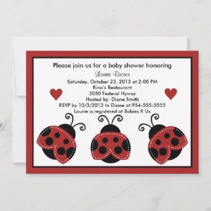 Inbjudan till Red and Black Baby Shower så Cute
