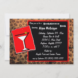 Inbjudan till Red and Mocha Caramel Leopard Party