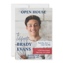 Inbjudan till Red and Navy Photo Studentfest