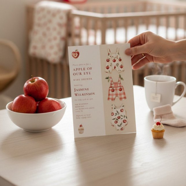 Inbjudan till Red Apple Watercolor Baby Shower (Skapare uppladdad)