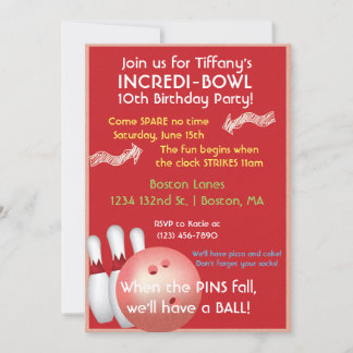 Inbjudan till Red Bowling Birthday