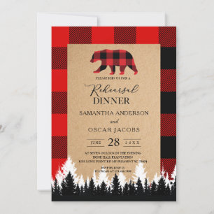 Inbjudan till Red Buffalo Plaid Vintage Craft
