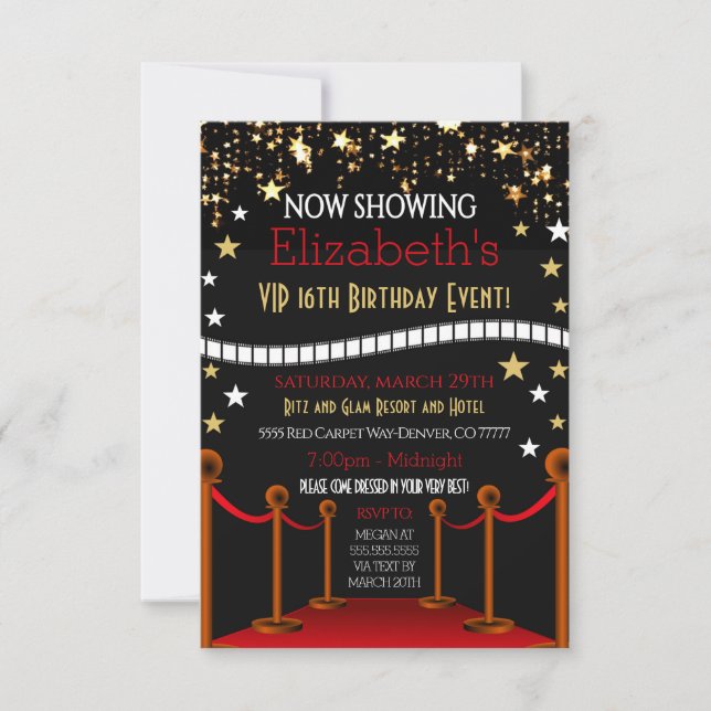  Inbjudan till Red Carpet Birthday (Framsida)