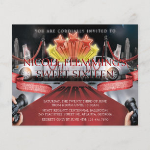 Inbjudan till Red Carpet Sweet sixteen