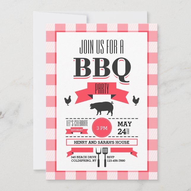 Inbjudan till Red Check BBQ (Framsida)