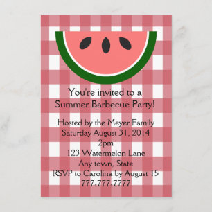 Inbjudan till Red Checkered Watermelon Summer Part