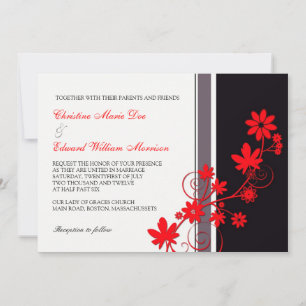 Inbjudan till Red Flower Wedding