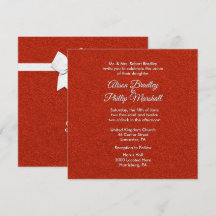 Inbjudan till Red Glitter och Bow Wedding