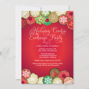 Inbjudan till Red Helgdag Cookie Exchange Party