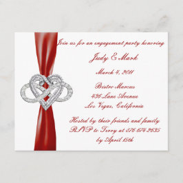 Inbjudan till Red Infinity Heart-Förlovningsfest