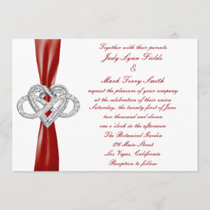 Inbjudan till Red Infinity Heart Wedding