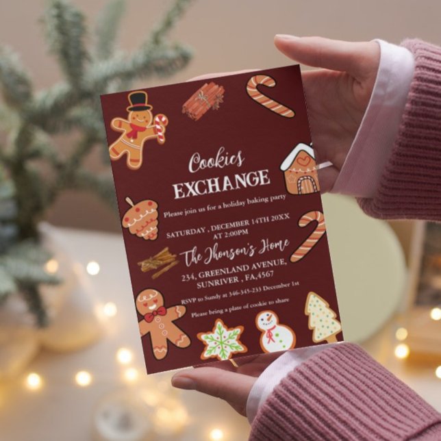 Inbjudan till Red jul Cookies Exchange Party (Skapare uppladdad)