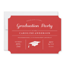 Inbjudan till Red Modern Chic Studenten