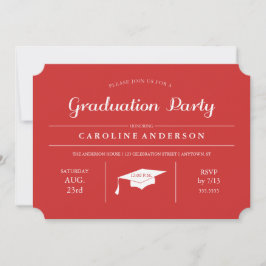 Inbjudan till Red Modern Chic Studenten