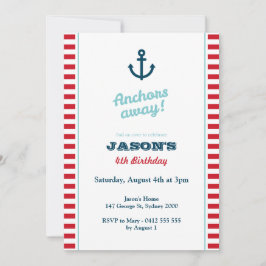Inbjudan till Red Nautical Birthday