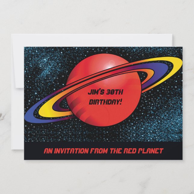 Inbjudan till Red Planet Party (Framsida)