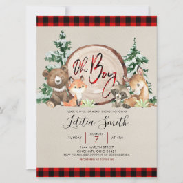 Inbjudan till Red Play Winter Woodland Baby Shower